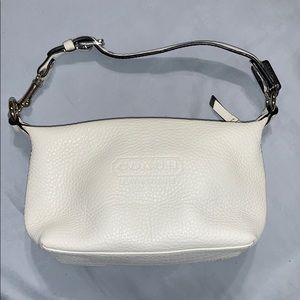 White leather small coach purse